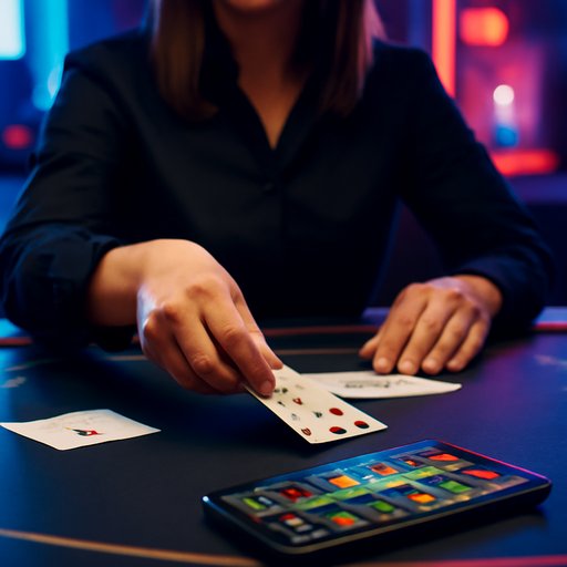 6777bet ডিলার টেবিলে কার্ড বিলি করছেন
